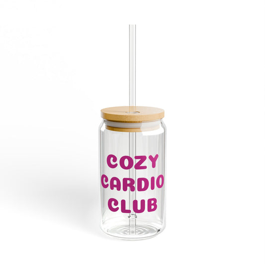 Cozy Cardio Club Sipper Glass, 16oz